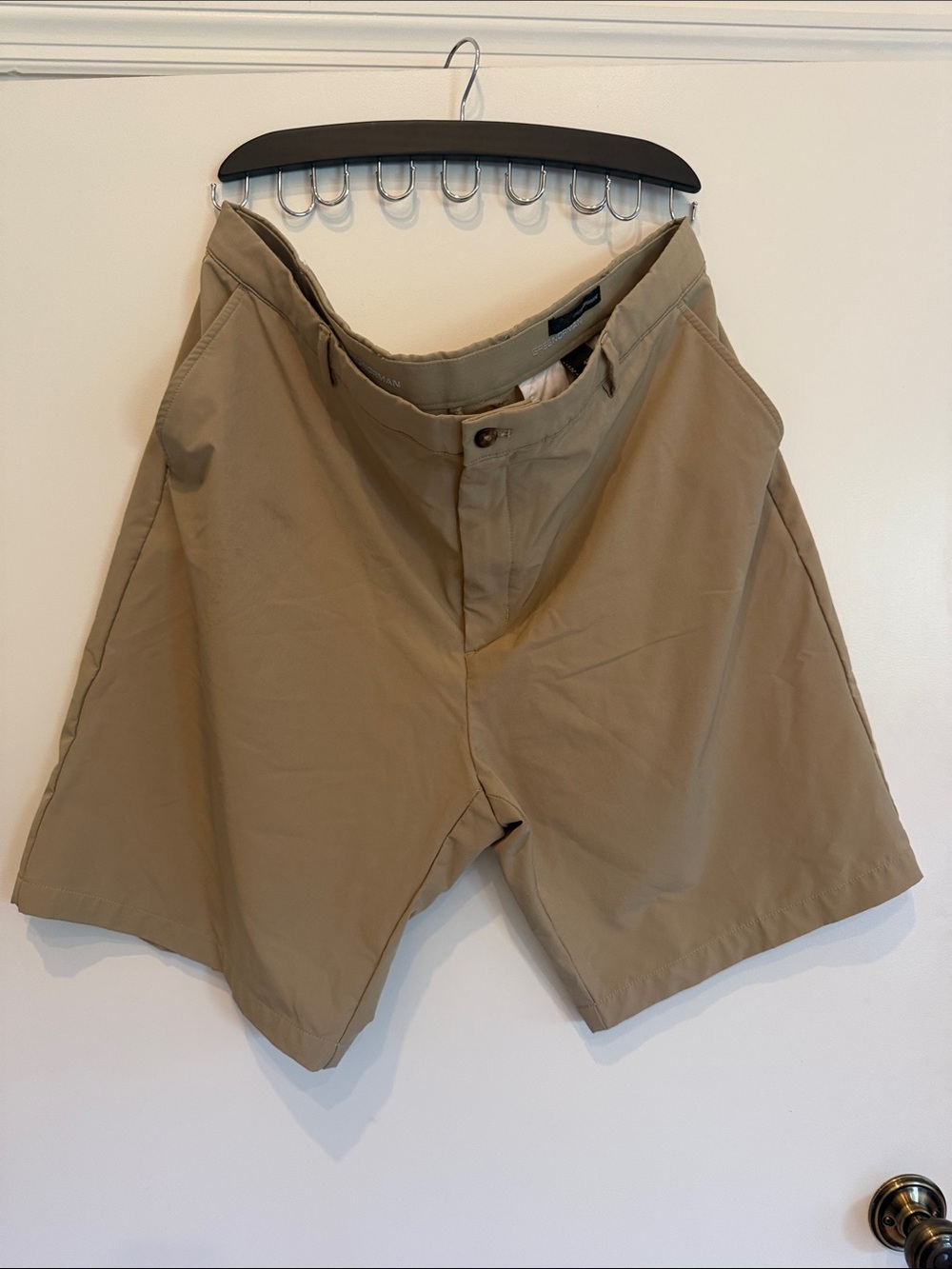 Greg Norman Collection Men's Flat-Front Shorts — Tan